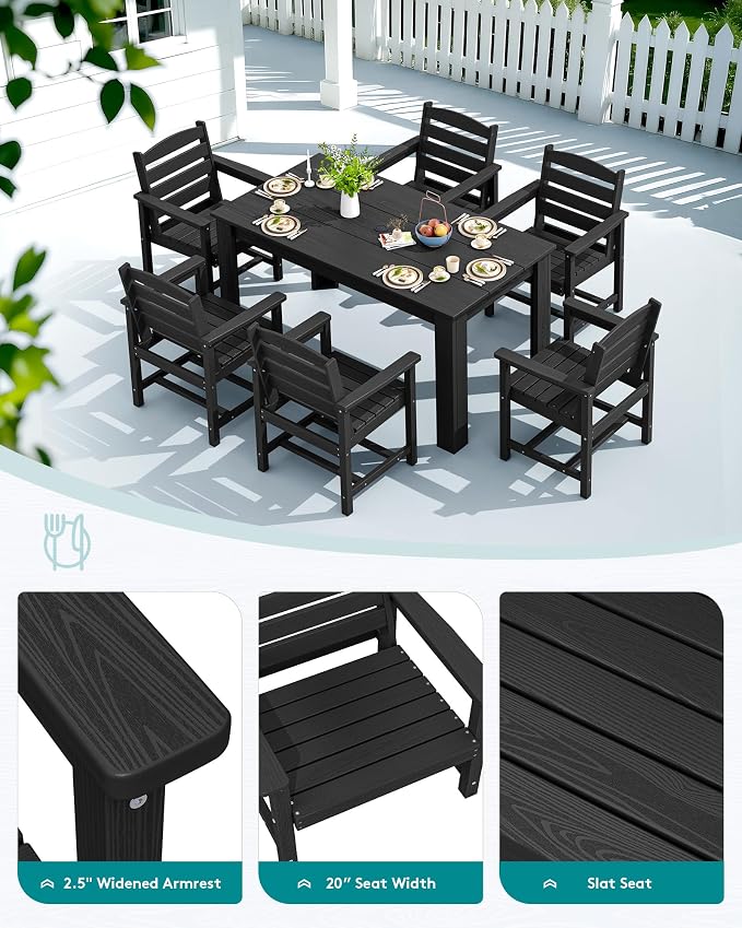 SERWALL Patio Dining Set for 6, Outdoor Dining Sets for 6 Person - Image 2