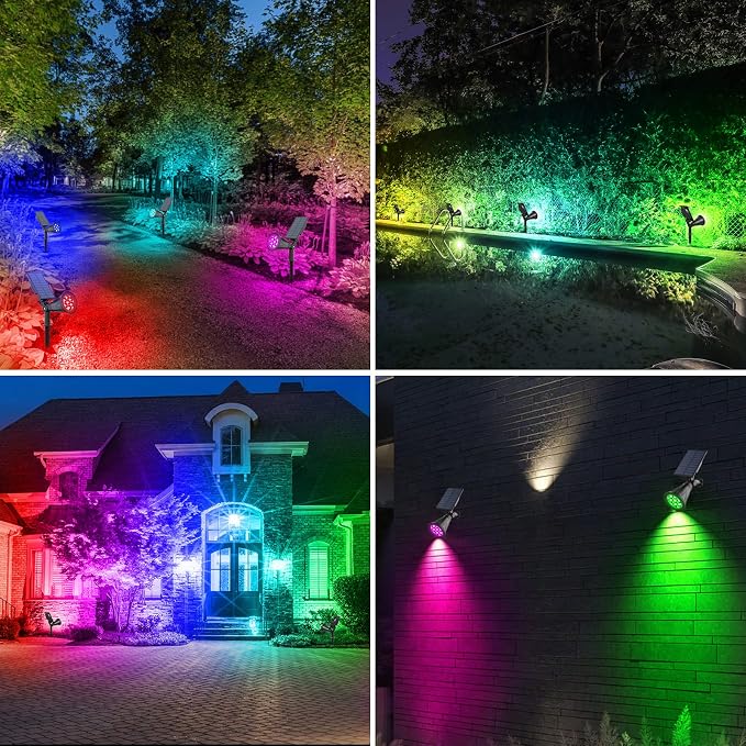 T-SUN Solar Spotlights for Outsides, Christmas Solar Lights Outdoor Waterproof - Image 7