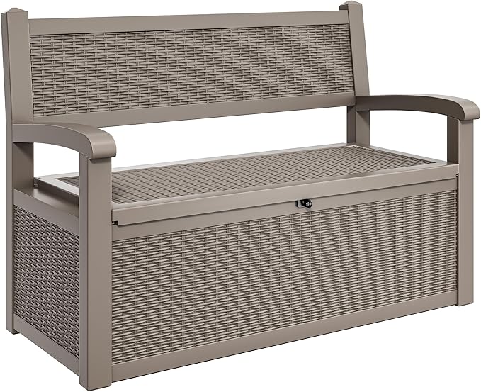 YITAHOME 70 Gallon Storage Bench Deck Box, Lockable Patio Bench, Waterproof by YITAHOME