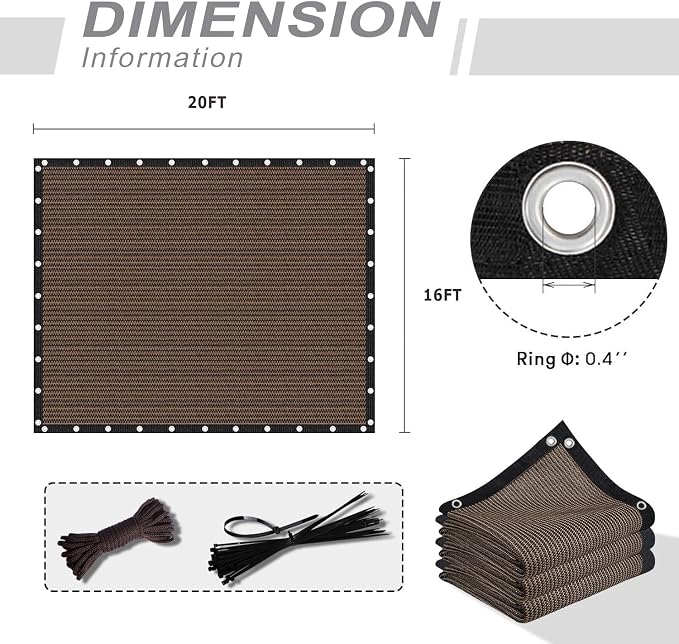 VICLLAX 90% Shade Fabric Sun Shade Cloth Privacy Screen - Image 7