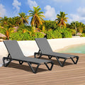 Domi Pool Lounge Chairs Set of 2, Aluminum Adjustable Outdoor Chaise Lounge by domioutdoorliving