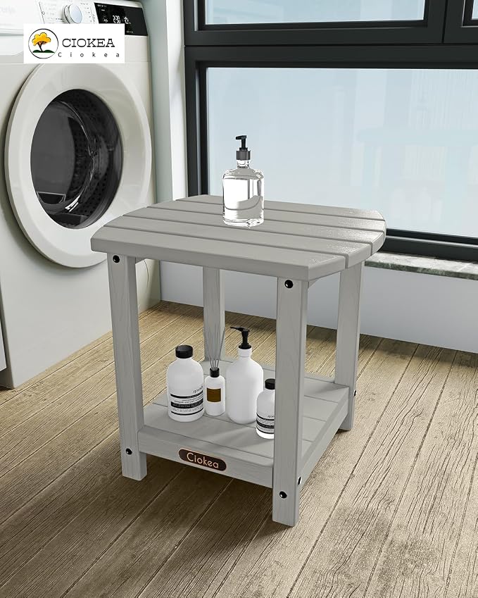 Ciokea Adirondack Outdoor Side Table, 2-Tier Sturdy Patio End Table Weather - Image 5