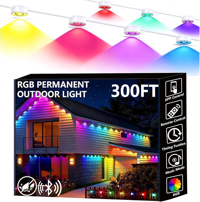 Permanent Outdoor Lights, 300ft Smart Eave Lights by Unknown