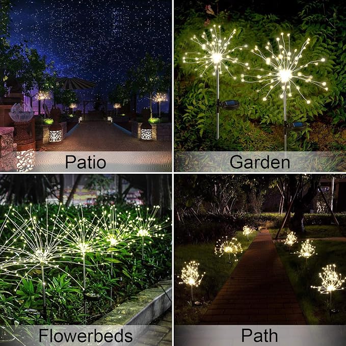 Christmas Outdoor Garden Decorative Lights, Solar Firework Lights 105 LED - Image 7
