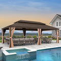 PURPLE LEAF 14' X 24' Outdoor Hardtop Gazebo Patio Wide Aluminum Frame Metal by PURPLELEAF