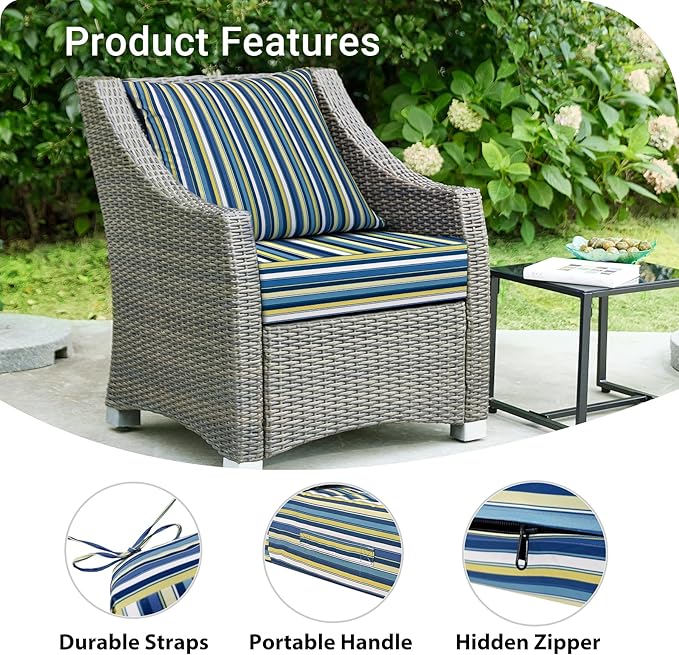 Outdoor Cushions for Patio Furniture, Outdoor Seat Cushion Set 24 x 24 x 5.75 - Image 5