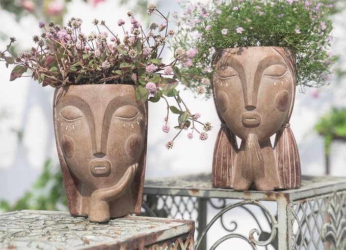 Head Planters for Indoor Plants, Face Flower Pot Head Planter Succulent - Image 5