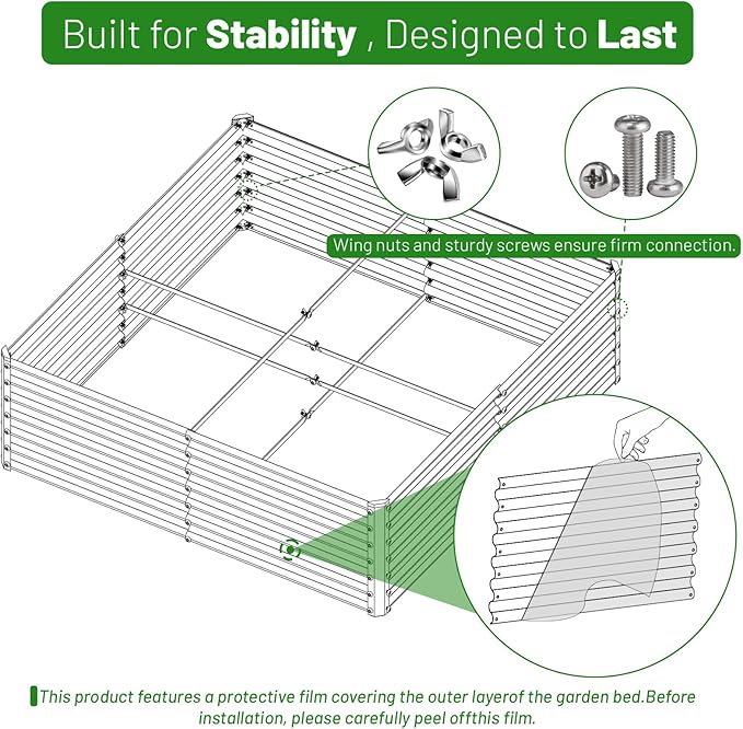 SnugNiture Galvanized Raised Garden Bed 4x4x2FT Outdoor Large Metal Planter Box - Image 5