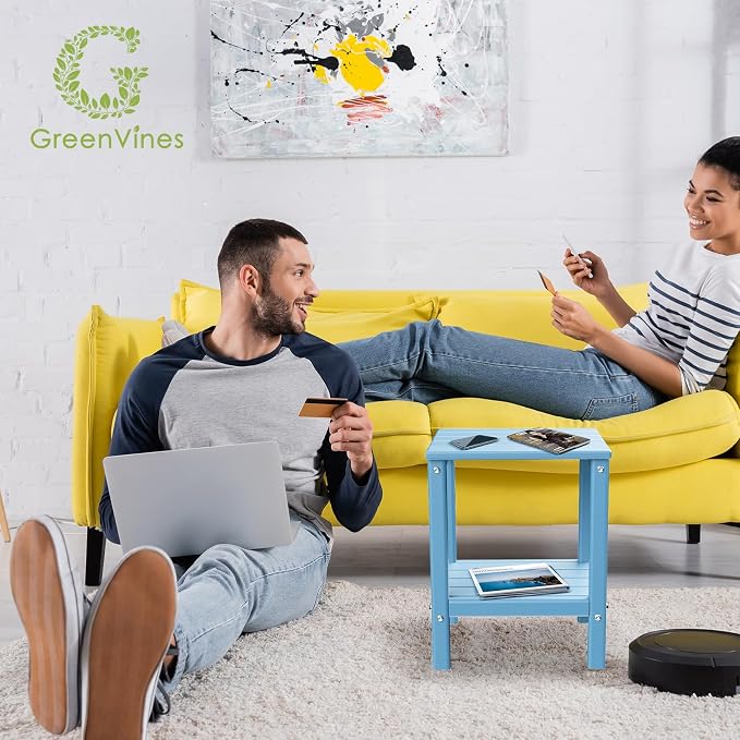GREENVINES Adirondack-Outdoor-Side-Table | 14 x 13 Inches | HDPE Plastic | All - Image 4