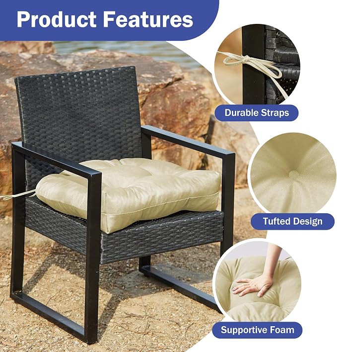 Outdoor Chair Cushions Set of 2, Patio Chair Cushions - Image 5