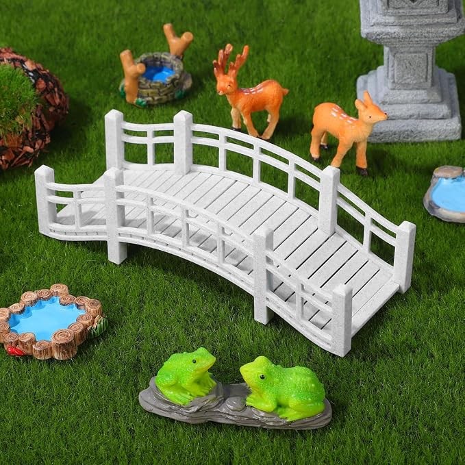 Garneck Miniature Arch Bridge for Fairy Garden Accessories: 5.9" Vintage Tiny - Image 4