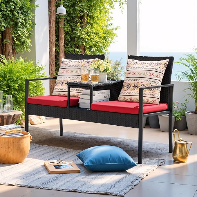 Devoko Patio Conversation Sets Outdoor Loveseat - Image 2