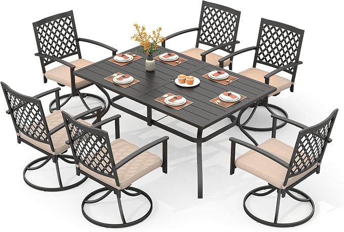 PHI VILLA 7 Pieces Outdoor Dining Set by PHIVILLAThepioneerofcomfortablehouseholdsupplies