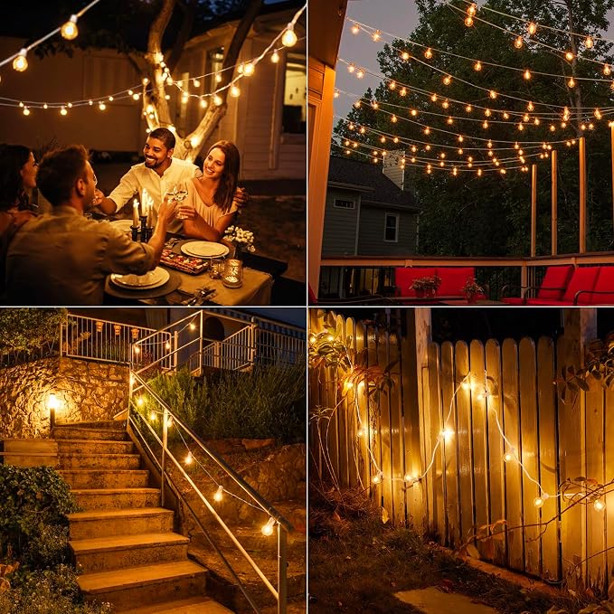 Brightown Outdoor String Lights, 50FT 25 G40 Bulbs Shatterproof Patio Lights - Image 5