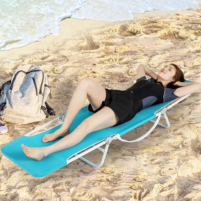 GYMAX Tanning Chair, 330lbs Capacity & Shoulder Strap, Portable Layout - Image 8