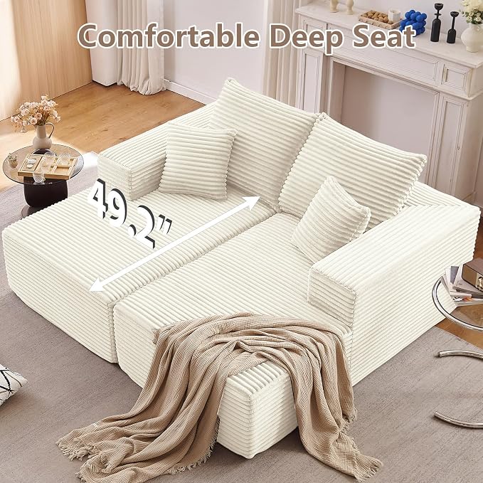 ODUWA Oversized Double Chaise Lounges Indoor, Upholstered Boneless Cloud - Image 4
