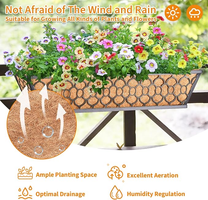 Riare 2 Pack 24 Inch Window Boxes Planters - Image 6