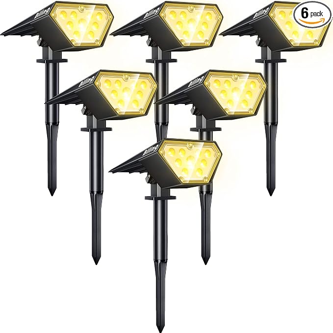 Biling Solar Spot Lights Outdoor, Bright 700 Lumen Solar Outdoor Lights IP67 by biling