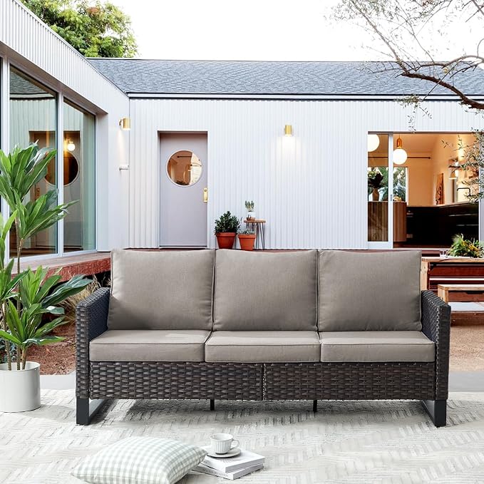 Belord Outdoor Couch Patio Furniture: Wicker Patio Sofa - Image 3