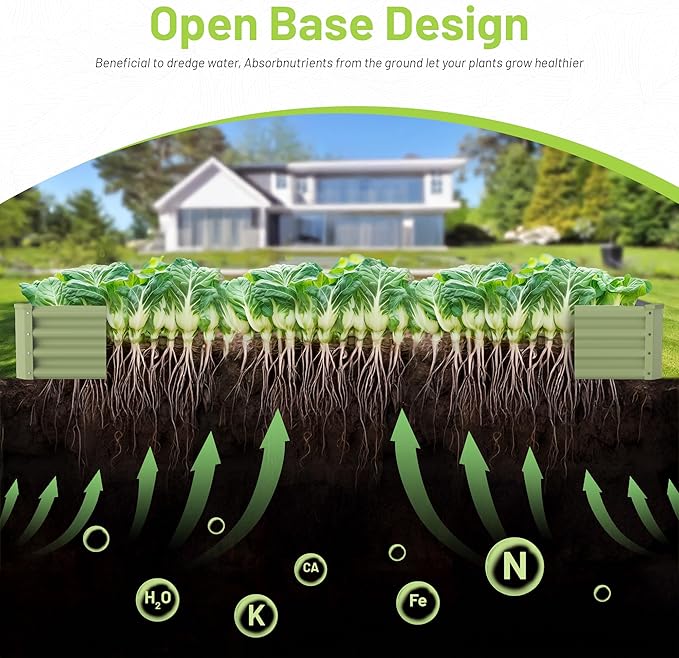 2PCS 4x2x1FT Galvanized Raised Garden Bed, Galvanized Planter Raised Garden - Image 2