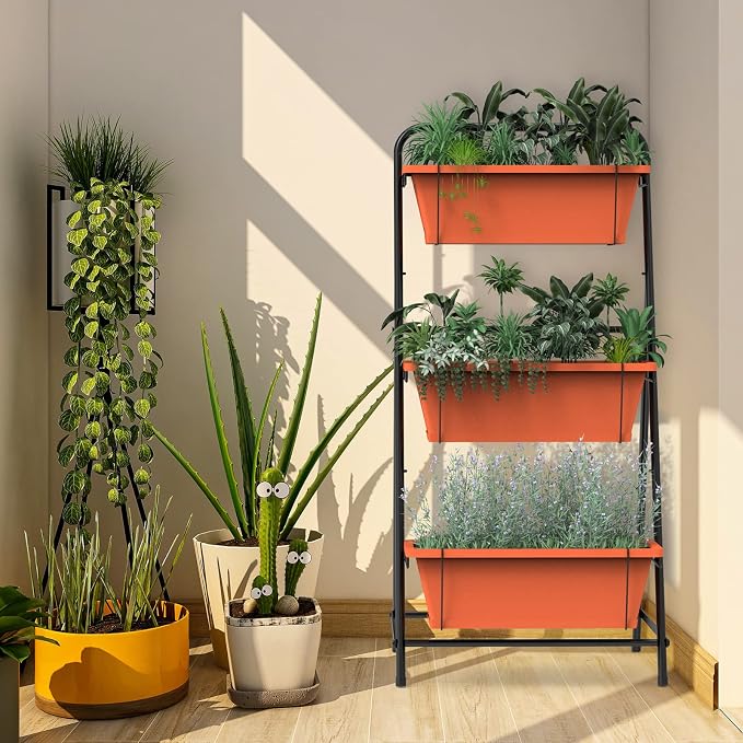 Vertical Raised Garden Bed 3 Tier Elevated Garden Planters Standing Planter Box - Image 7