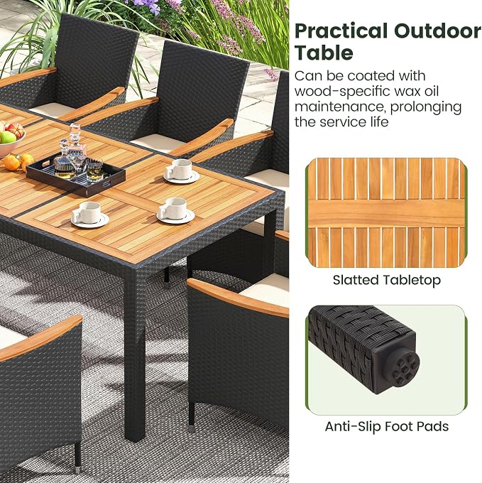 Tangkula 11 Pieces Patio Dining Set - Image 6