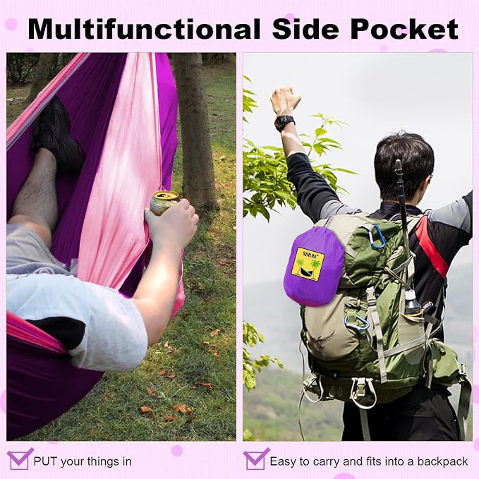 SZHLUX Camping Hammock Double & Single Portable Hammocks - Image 4