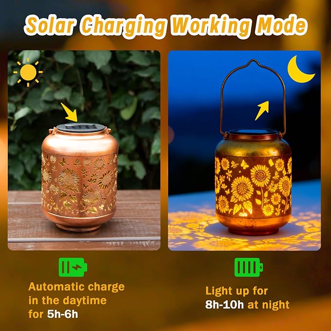 Solar Lanterns Outdoor Waterproof, Sunflower Gifts - Image 3