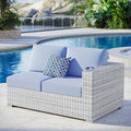 Modway Convene Wicker Rattan Outdoor Patio Right-Arm Loveseat in Light Gray by Modway