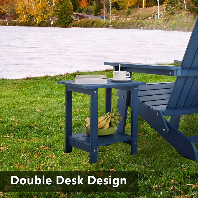 Double Adirondack Outdoor Side Table Weather Resistant, Outdoor Rectangular - Image 6