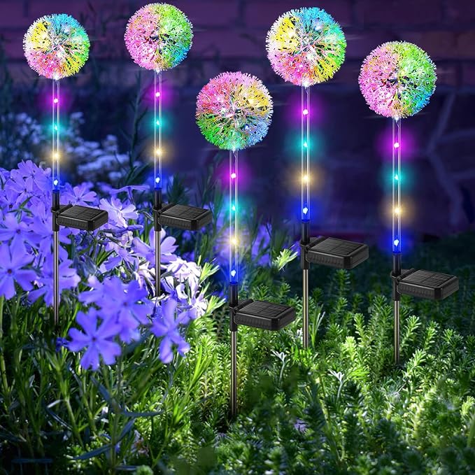 Solar Dandelion Lights Outdoor Decorative: 6 Pack Garden Lights Solar Powered - Image 7