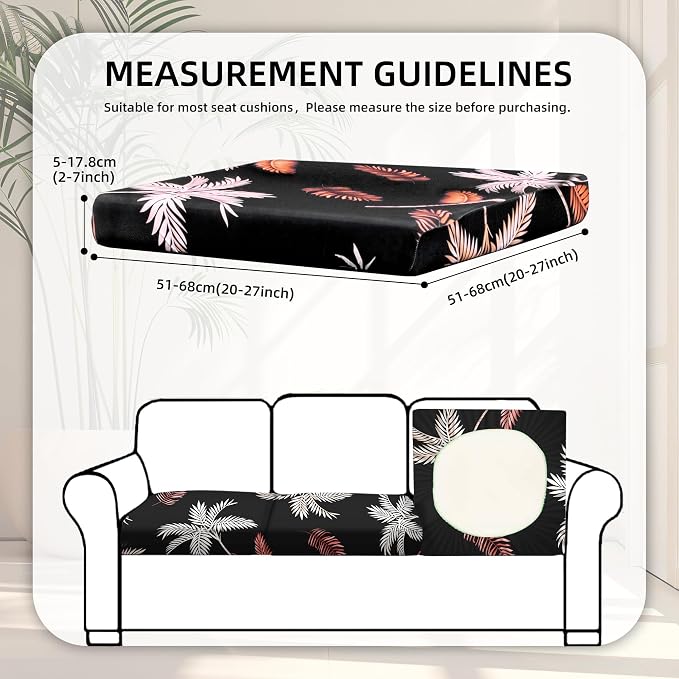 8Pcs Stretch Patio Cushion Covers, Outdoor Couch Covers Replacement, Outdoor - Image 2