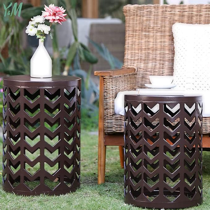 Y&M Nesting Side Table, Indoor End Tables, Outdoor Garden Stool - Image 7