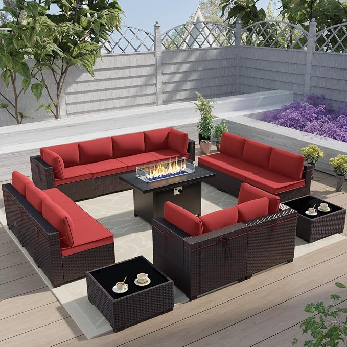 Outdoor Terrace Furniture Set, 15 Piece Outdoor Furniture Set, by ASJMR