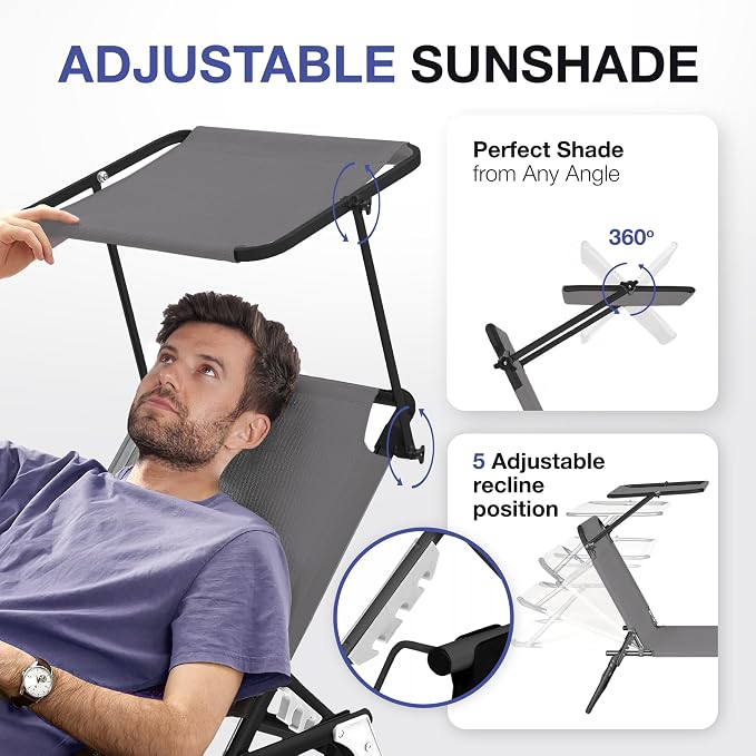 Folding Outdoor Lounge Chair - Image 5