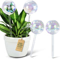 Large Extra-Thick Clear Glass Plant Watering Globes, Rainbow Gradient Self by SoilaguaDirect