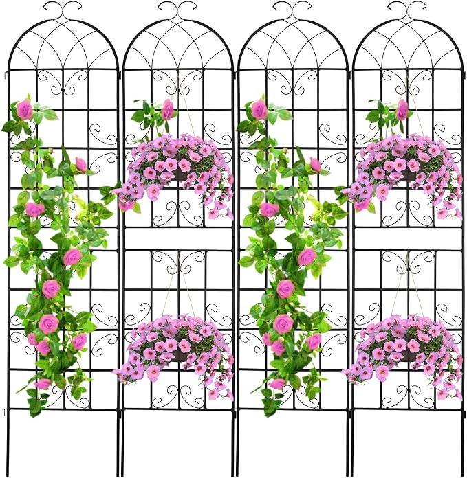 4 Pack 86.2x19.7in Metal Garden Trellis by ZBPRESS