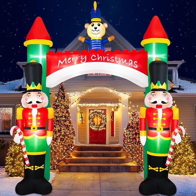 10FT Christmas Inflatable Archway, Inflatable Nutcracker Soldiers Christmas by BRDJade