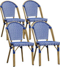 PURPLE LEAF Outdoor Dining Chair Set of 4 Aluminum Wicker Chairs by PURPLELEAF