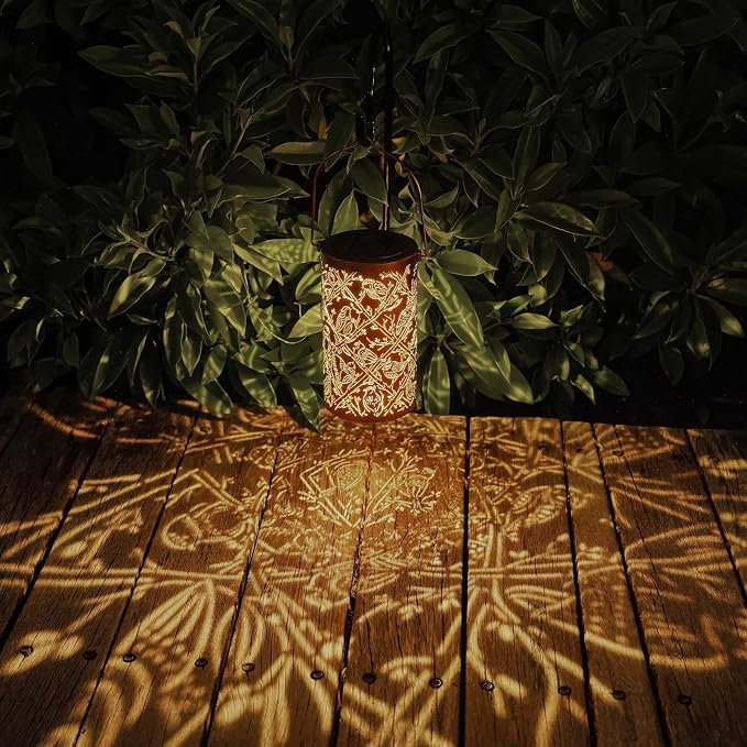 Solar Cardinal Lanterns Outdoor Hanging Decor Lantern, Waterproof Hollow Out - Image 3