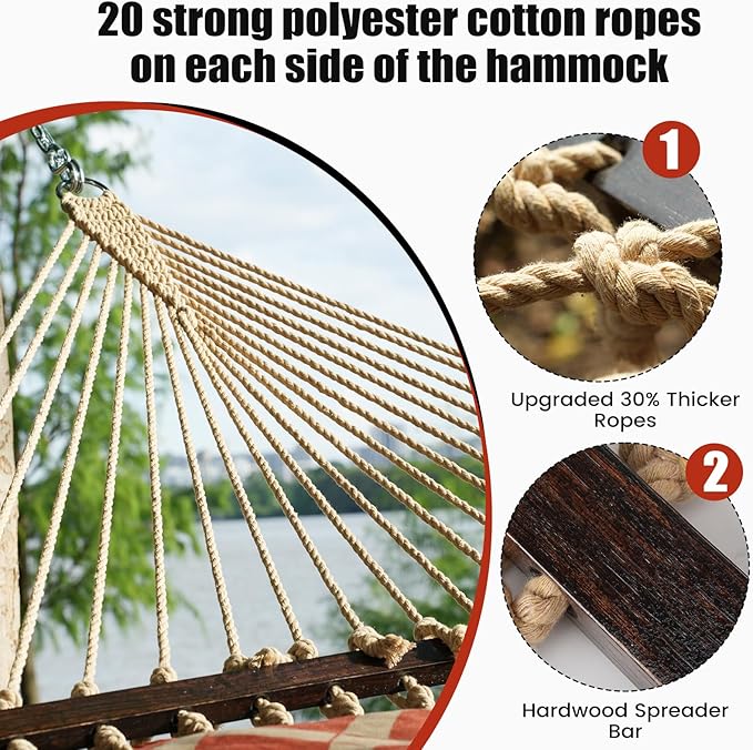 13FT Double Hammock With Spreader Bars - Image 4
