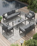 AECOJOY Aluminum Patio Furniture Set, 7 Seats Modern Outdoor Furniture by AECOJOY