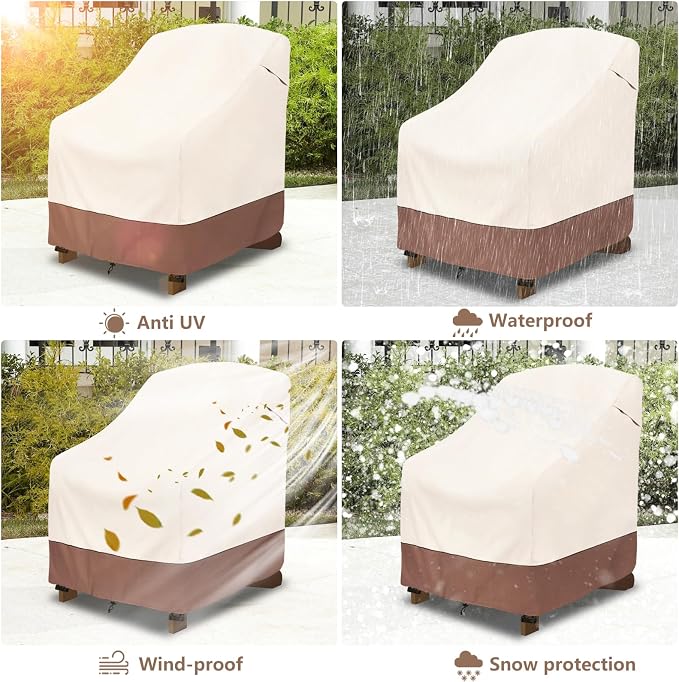 okcool Patio Adirondack Chair Cover 2 Pack, Waterproof Heavy Duty Outdoor Chair - Image 7
