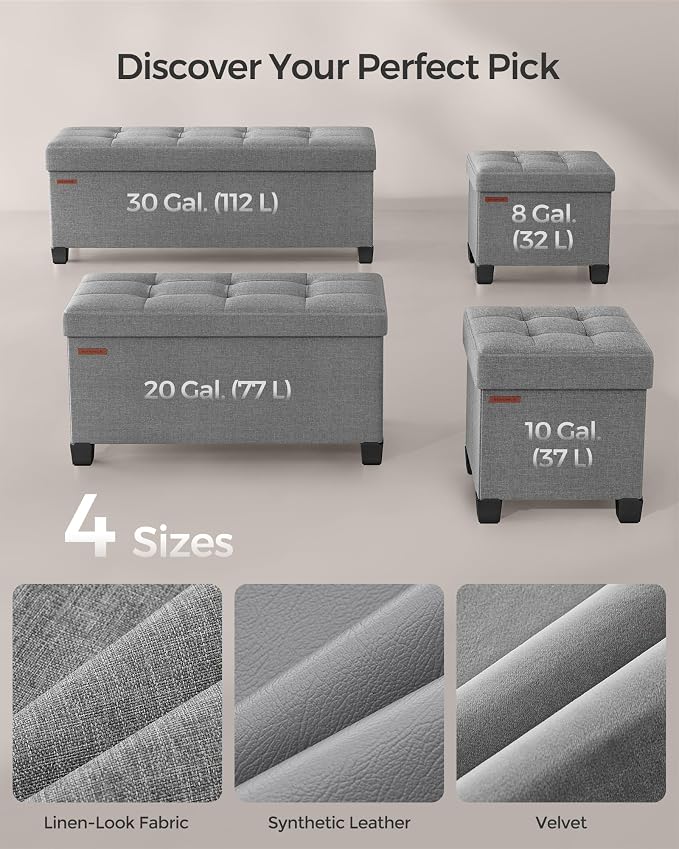 SONGMICS Storage Ottoman, Small Ottoman Foot Rest - Image 6