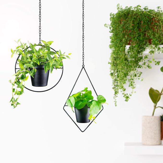 Metal Hanging Planters, Modern Plant Hanger - Image 5