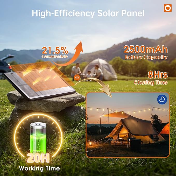 addlon 35FT Solar String Lights Outdoor, IP54 Waterproof Solar Powered - Image 2