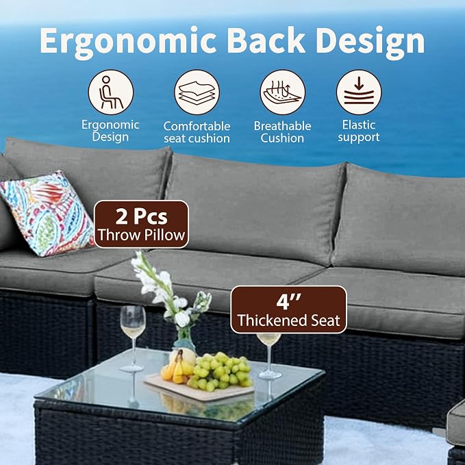 7 Pieces Patio Furniture Set - Image 6