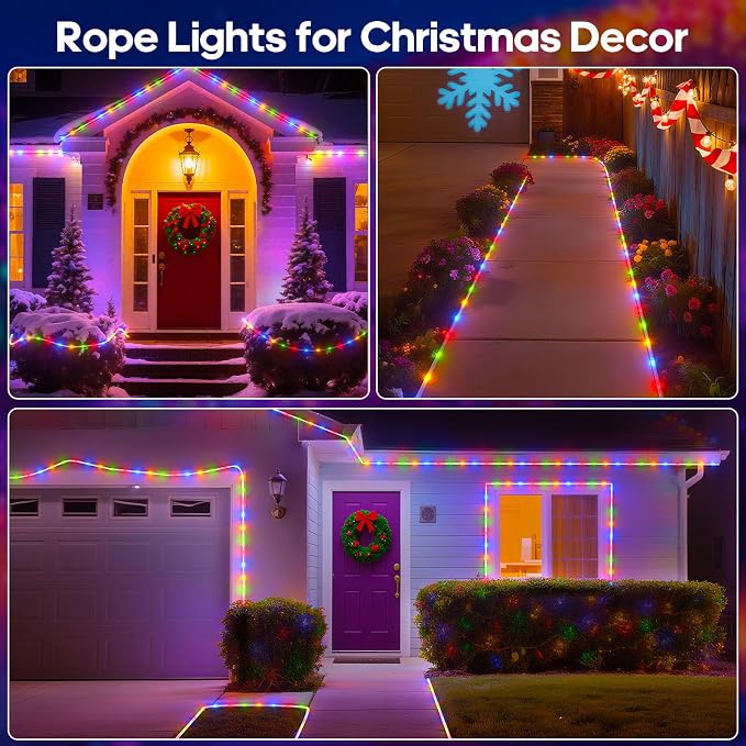 100FT 720 LED Christmas Rope Lights Outdoor Waterproof - Image 3