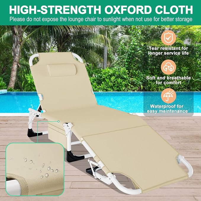 LILYPELLE Folding Chaise Lounge Chair - Image 7