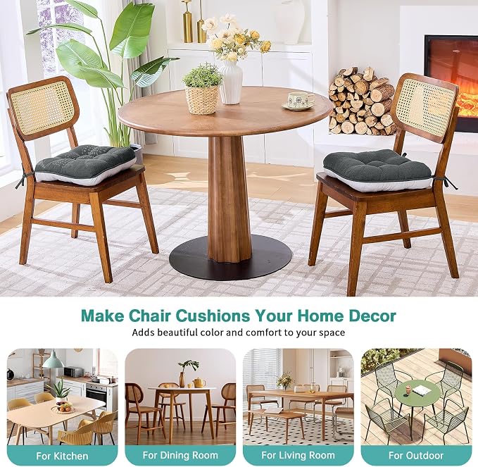 BETU Chair Cushions for Dining Chairs Set of 2, 3.5" Thick Kitchen Table Chair - Image 5